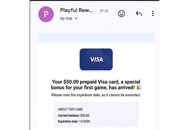 Example Playful Rewards cashout screen showing a $628.69 balance